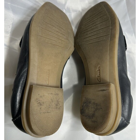 Clarks Collection Shoes Size 6 Black Lyrical Way Leather Flat Comfort - Picture 11 of 11